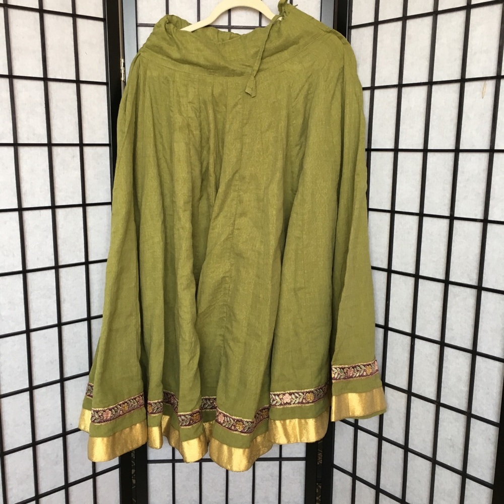 Green Cotton Lehenga Skirt.